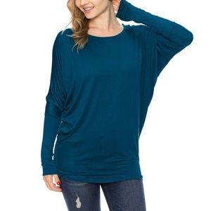 Teal Dolman Sleeve Top